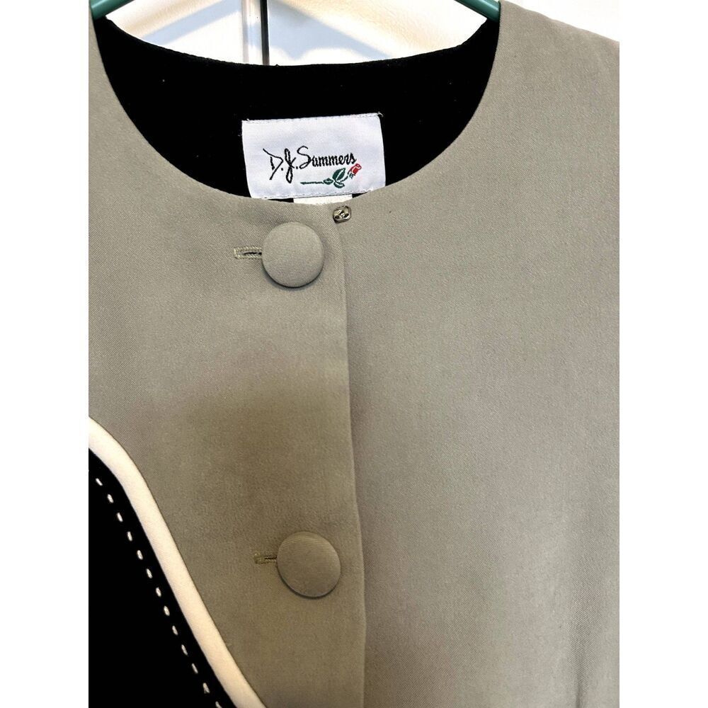 VINTAGE DJ SUMMERS Faux Suede Women's Blazer Jacket Button Up 1980s Office Sz 8 - Picture 10 of 14